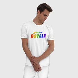 Пижама хлопковая мужская Rainbow Royale, цвет: белый — фото 2