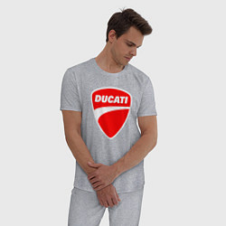 Пижама хлопковая мужская DUCATI ДУКАТИ ЭМБЛЕМА, цвет: меланж — фото 2