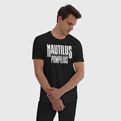Пижама хлопковая мужская Nautilus Pompilius логотип, цвет: черный — фото 2
