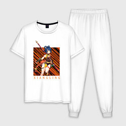 Пижама хлопковая мужская Сян Лин Genshin Impact, цвет: белый
