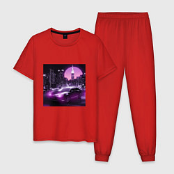 Пижама хлопковая мужская Neon Citroen, цвет: красный