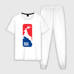 Пижама хлопковая мужская NBA - Bucks, цвет: белый
