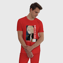 Пижама хлопковая мужская МАНДЗИРО САНО, цвет: красный — фото 2