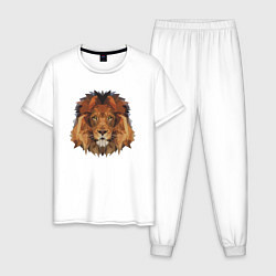 Пижама хлопковая мужская Father Lion, цвет: белый