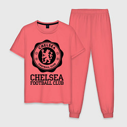 Пижама хлопковая мужская Chelsea FC: Emblem, цвет: коралловый