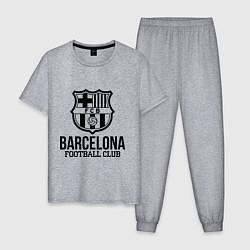 Пижама хлопковая мужская Barcelona FC цвета меланж — фото 1