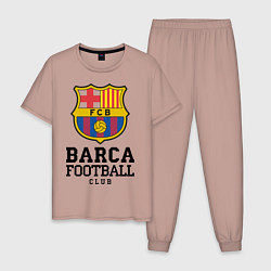 Пижама хлопковая мужская Barcelona Football Club, цвет: пыльно-розовый
