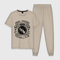 Пижама хлопковая мужская Real Madrid MFC, цвет: миндальный