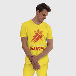 Пижама хлопковая мужская Suns Basketball, цвет: желтый — фото 2