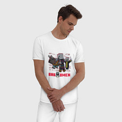 Пижама хлопковая мужская Плохое предзнаменование, цвет: белый — фото 2
