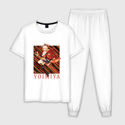 Пижама хлопковая мужская Ёимия Genshin Impact, цвет: белый