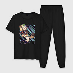 Пижама хлопковая мужская Саю Genshin Impact, цвет: черный