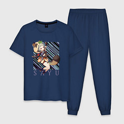 Пижама хлопковая мужская Саю Genshin Impact, цвет: тёмно-синий