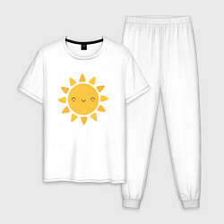 Пижама хлопковая мужская Smiling Sun, цвет: белый
