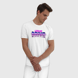 Пижама хлопковая мужская Lovewave Drive, цвет: белый — фото 2