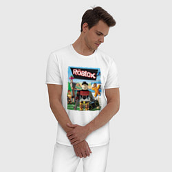 Пижама хлопковая мужская ROBLOX РОБЛОКС Z, цвет: белый — фото 2