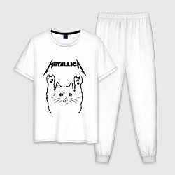 Пижама хлопковая мужская METALLICA МЕТАЛЛИКА, цвет: белый