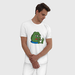 Пижама хлопковая мужская Pepe love пепе лов, цвет: белый — фото 2