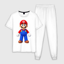 Пижама хлопковая мужская Mario, цвет: белый