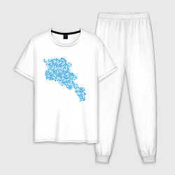 Пижама хлопковая мужская Armenia Blue Map, цвет: белый