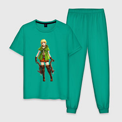 Пижама хлопковая мужская The Зельда, цвет: зеленый