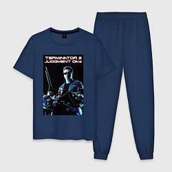 Пижама хлопковая мужская Арнольд Шварценеггер, цвет: тёмно-синий