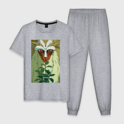 Пижама хлопковая мужская Forest spirit, цвет: меланж