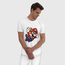Пижама хлопковая мужская Mario bros 3, цвет: белый — фото 2