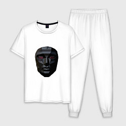 Пижама хлопковая мужская Boss Mask, цвет: белый