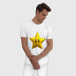 Пижама хлопковая мужская PowStar, цвет: белый — фото 2