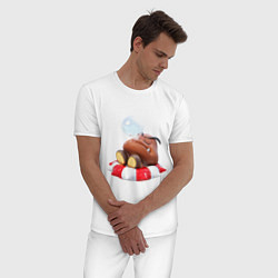 Пижама хлопковая мужская GoombaSleep, цвет: белый — фото 2
