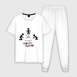 Пижама хлопковая мужская Марблc Squid Game, цвет: белый