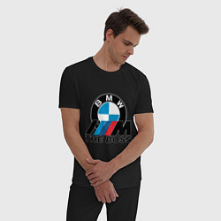 Пижама хлопковая мужская BMW BOSS, цвет: черный — фото 2