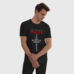 Пижама хлопковая мужская 30 Seconds To Mars, logo, цвет: черный — фото 2