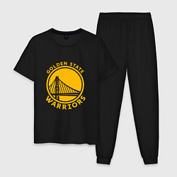 Пижама хлопковая мужская Golden state Warriors NBA, цвет: черный
