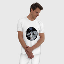 Пижама хлопковая мужская Лунный расхититель, цвет: белый — фото 2