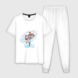 Пижама хлопковая мужская Тарталья с клинками в деле, цвет: белый