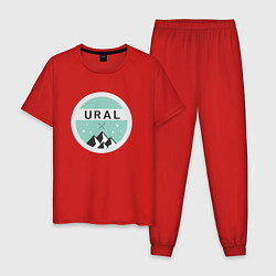 Пижама хлопковая мужская УРАЛ 01, цвет: красный
