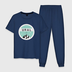 Пижама хлопковая мужская УРАЛ 01, цвет: тёмно-синий