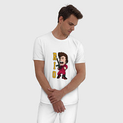 Пижама хлопковая мужская Рио Money Heist, цвет: белый — фото 2