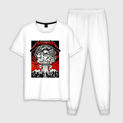 Пижама хлопковая мужская Metallica - Toronto playbill, цвет: белый