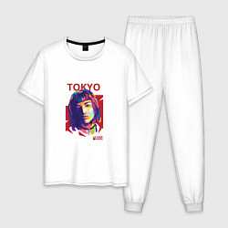 Пижама хлопковая мужская Tokyo - La Casa De Papel, цвет: белый