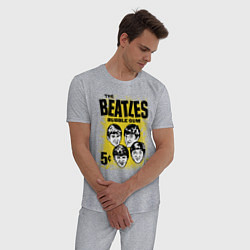 Пижама хлопковая мужская The Beatles bubble gum, цвет: меланж — фото 2