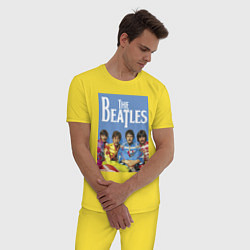 Пижама хлопковая мужская The Beatles - world legend!, цвет: желтый — фото 2