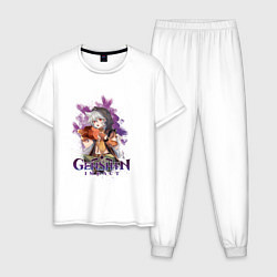 Пижама хлопковая мужская Рэйзор Razor Genshin Impact, цвет: белый