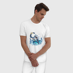 Пижама хлопковая мужская Ледяная королева Эола, цвет: белый — фото 2