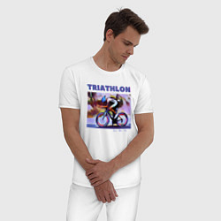 Пижама хлопковая мужская Триспорт, цвет: белый — фото 2