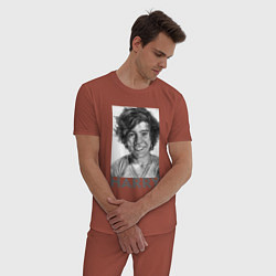 Пижама хлопковая мужская Harry Styles, цвет: кирпичный — фото 2