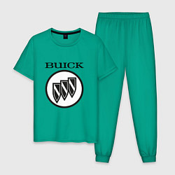 Пижама хлопковая мужская Buick Black and White Logo, цвет: зеленый