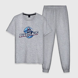 Пижама хлопковая мужская Jersey shore Blue claws - baseball team, цвет: меланж